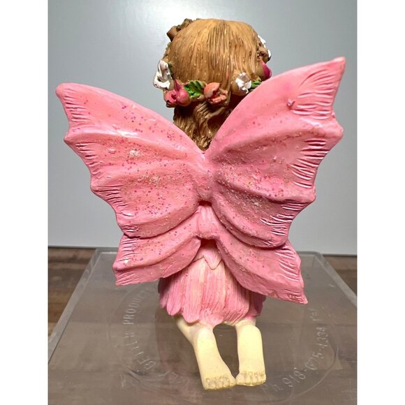 Kneeling Pink Fairy Figurine With Flower Crown & Bouquet - Picture 3 of 6